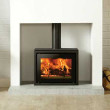 A black and white hearth